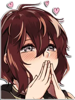 😍 anime, amore, cuori, arrossire, carino, cartone animato, ragazza telegram sticker