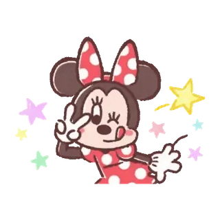 💕 Minnie Mouse Minnie Mouse, dibujos animados, lindo, lunares, Disney telegram sticker