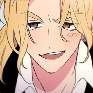 😏 动漫, 漫画, 金发, 得意, 角色, 插画 whatsapp sticker
