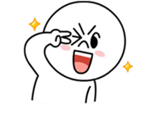 😉 Мультфильм, Эмодзи, Счастливый, Милый, Стикер, Линия, Персонаж whatsapp sticker