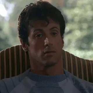 🥀 Sylvester Stallone actor, movie, man, sitting, portrait telegram sticker