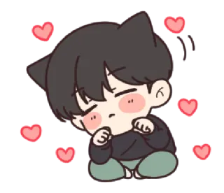 🥰 cute, kawaii, cartoon, heart, anime, chibi telegram sticker