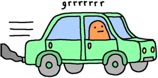 🚗 grrrrrrr coche, conducción, dibujos animados, vehículo telegram sticker