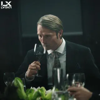 🗿 Hannibal Lecter Hannibal hannibal, mads mikkelsen, hannibal lecter, wine, elegant, tv show telegram sticker
