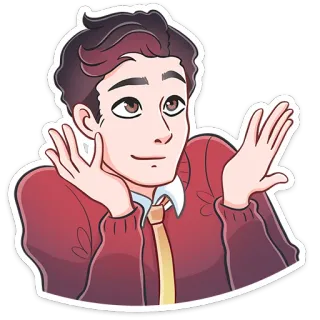🤷‍♂️ 耸肩, 无所谓, 卡通, 不确定, 问题, 疑问 telegram sticker