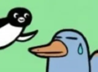 😓 pingouin, oiseau, dessin animé, animal, mignon telegram sticker