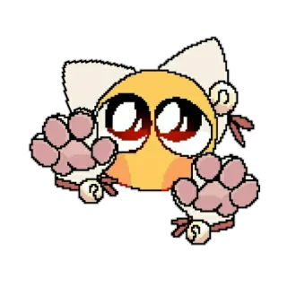 😺 carino, kawaii, gatto, zampe di gatto, pixel art, emoji, meme telegram sticker