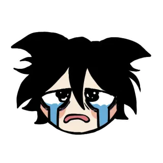 😭 슬픈, 울음, 애니메이션, 만화, 눈물 telegram sticker