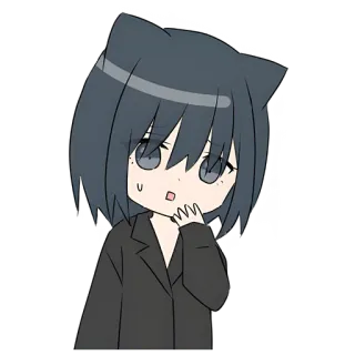 😳 Anime, Chibi, Tai mèo, Kawaii, Dễ thương, Nhân vật, Hoạt hình telegram sticker