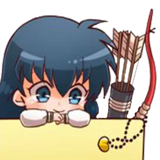 😳 Anime, Chibi, Arquero, Flecha, Dibujos animados, Arco whatsapp sticker