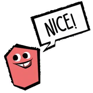 😉 NICE! sympa, joyeux, bulle, mignon, dessin animé telegram sticker
