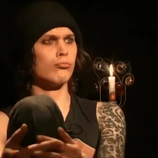 👊 Ville Valo man, singer, musician, candle, portrait telegram sticker