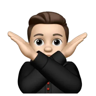 🙅‍♂ emoji, cross, refusal, no, stop, warning, denied, man telegram sticker
