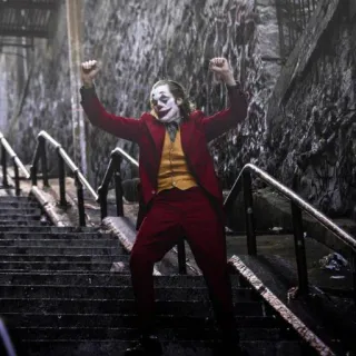 🗿 Joker Joker, clown, stairs, dancing, movie, villain telegram sticker
