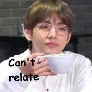 🏁 Can't relate Meme, relatierbar, Kaffee, Tee, lustig, K-Pop telegram sticker