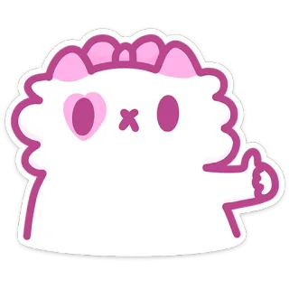 👍 süß, Katze, kawaii, Aufkleber, Cartoon, Tier, Daumen hoch telegram sticker