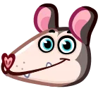 😉 opossum, cartoon, animal, cute, marsupial, sticker whatsapp sticker