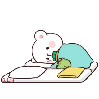 🛌 orso, dormire, carino, dinosauro, cartone animato telegram sticker