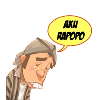 😭 AKU RAPOPO sedih, menangis, Indonesia, bahasa Jawa, karakter, gelembung ucapan telegram sticker