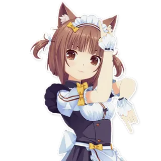 🤘 anime, maid, catgirl, cute, manga whatsapp sticker