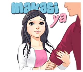 💗 makasi ya gracias, mujer, pareja, indonesio telegram sticker