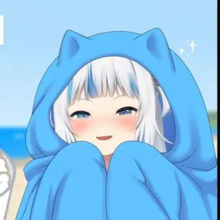 🥰 Anime, VTuber, Gawr Gura, Süß, Kawaii, Digitale Kunst, Cartoon telegram sticker