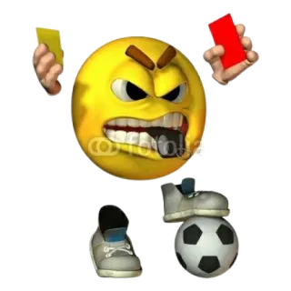 ⚽️ Emoji, Fútbol, Tarjeta amarilla, Tarjeta roja, Enojado, Deportes whatsapp sticker