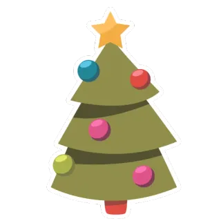 😙 圣诞节, 树, 节日, 装饰品, 节日, 季节性, 星星, 装饰 telegram sticker