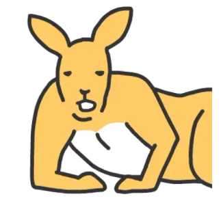 😐 Känguru, Tier, Beuteltier, Wildtier, Cartoon, Australien telegram sticker
