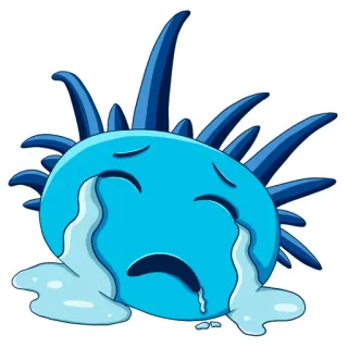 😭 悲伤, 哭泣, 眼泪, 蓝色, 卡通, 情感, 难过, 忧郁 telegram sticker