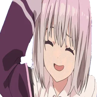 😅 Anime, Mädchen, Süß, Lächeln, Fröhlich, Cartoon, Figur telegram sticker