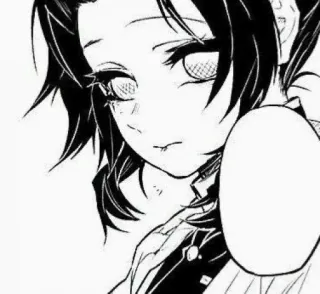 🐚 Shinobu Kocho Demon Slayer Anime, Mangá, Demon Slayer, Shinobu Kocho, Garota Anime, Personagem, Preto e Branco telegram sticker