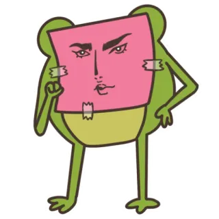 😏 лягушка, мультфильм, стикер, иллюстрация telegram sticker