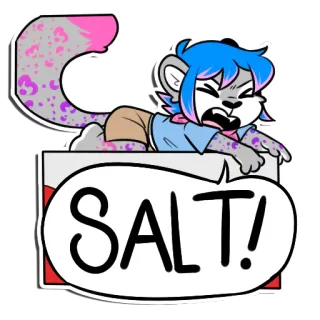 🍿 SALT! Furry, Dier, Zout, Cartoon, Sticker whatsapp sticker