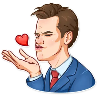 😘 man, blowing kiss, heart, love, suit, businessman telegram sticker