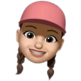 😁 Memoji, женщина, шляпа, косы, эмодзи, аватар telegram sticker