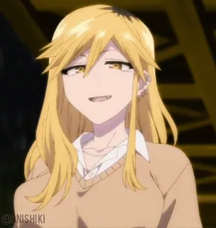 😏 @ONISHIKI 动漫, 角色, 女性, 金发 whatsapp sticker