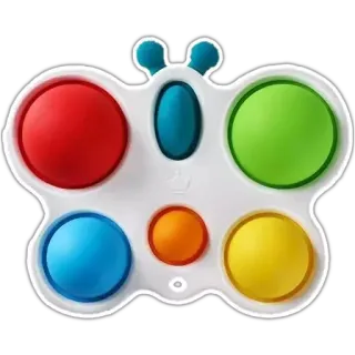 🦋 giocattolo, farfalla, colorato, fossetta, sensoriale, bambini, fidget whatsapp sticker