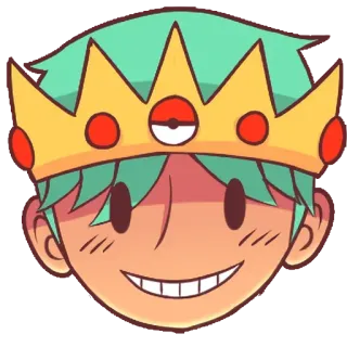 🤴 dibujos animados, corona, Pokémon, personaje, retrato whatsapp sticker