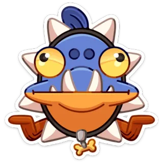 🤷 การ์ตูน, สัตว์ประหลาด, ตลก, อีโมจิ, ตัวละคร telegram sticker
