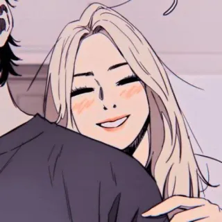 😚 anime, couple, cute, hug, illustration, friendship telegram sticker