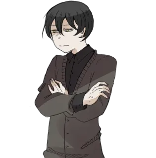 😞 Anime, Charakter, Junge, Emo telegram sticker