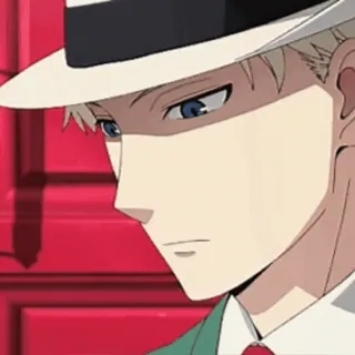 🥲 Loid Forger Spy x Family anime, spy, character, hat, elegant, man telegram sticker