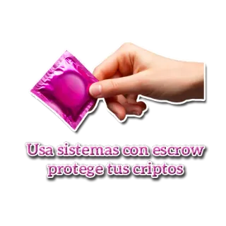 👮 Usa sistemas con escrow protege tus criptos caução, cripto, proteção, segurança, camisinha telegram sticker