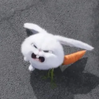 🐰 Snowball The Secret Life of Pets Hase, Kaninchen, Cartoon, Animiert, Wütend, Haustier telegram sticker
