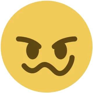 😠 emoji, smirk, yellow, face, emotion telegram sticker