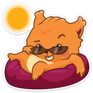 😎 햄스터, 태양, 선글라스, 귀여운, 휴식, 여름 telegram sticker