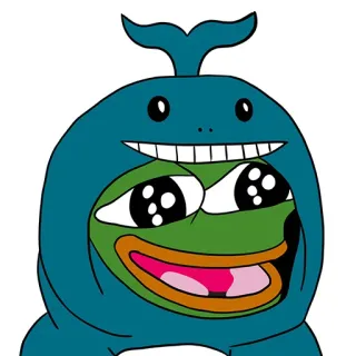 😃 Pepe the Frog Пепе, Лягушка, Мем, Интернет-мем, Мультяшная лягушка, Шляпа с китом whatsapp sticker