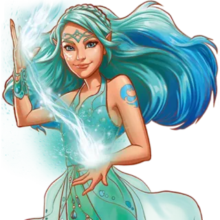 🙌 fee, magie, elfe, blaue haare, fantasy, frau whatsapp sticker