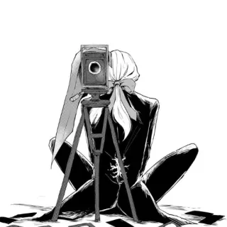 📷 camera, photography, art, monochrome, retro, vintage, photographer, back view telegram sticker
